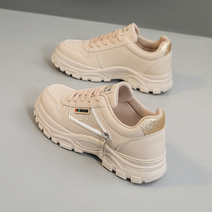 Damen Sneaker Sportlich Reißverschluss Stoßdämpfend