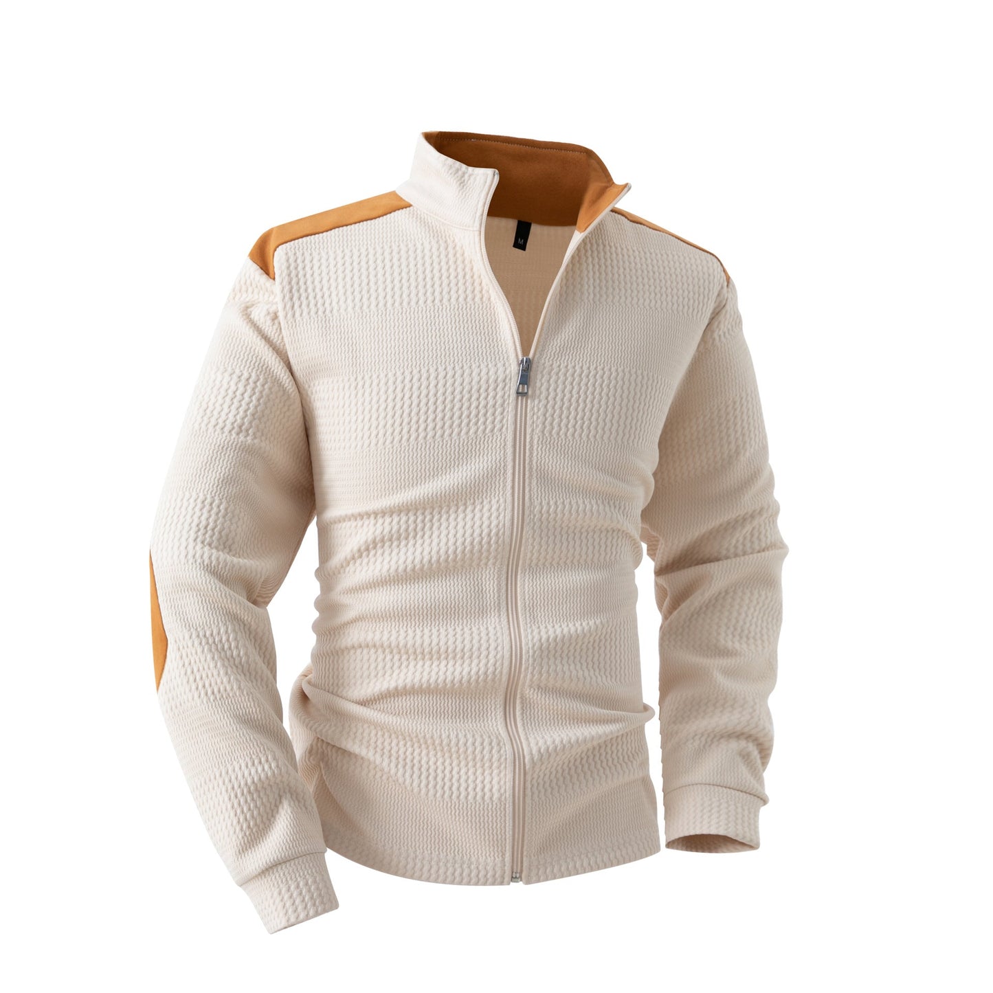 Herren Steppjacke Sportlich Reißverschluss Kontrast Ärmel Modern