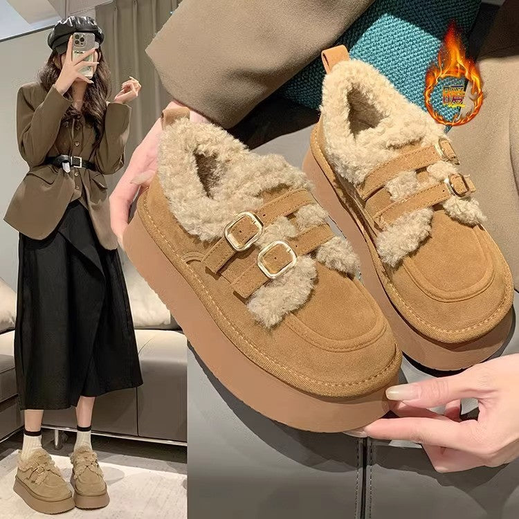 Damen Sneaker Platformschuhe Bequem mit Flausch Innenleben - BerlinGlamour