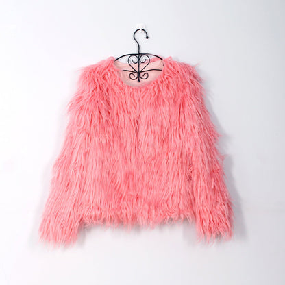Kunstpelzjacke Damen Flauschig Lässig Oversized