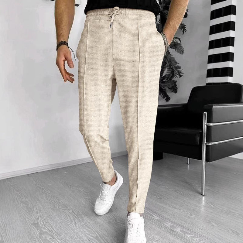 Herren Jogginghose Elastisch Mit Strukturdesign Schwarz