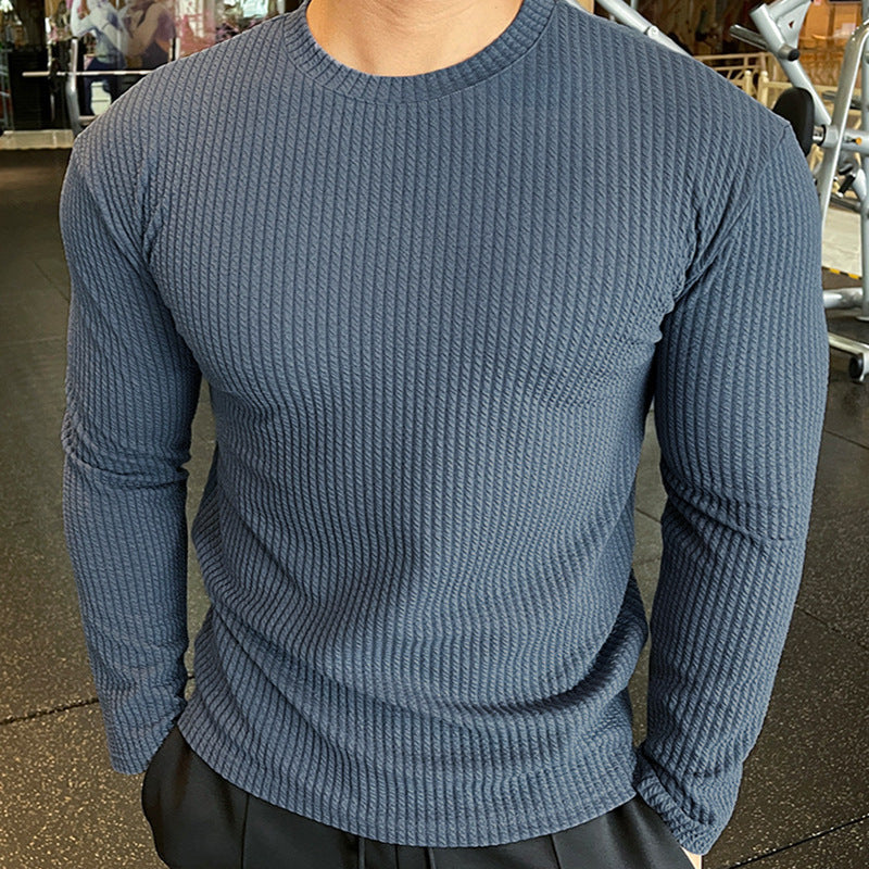 Herren Langarmshirt Strukturiert Modern Urban Style