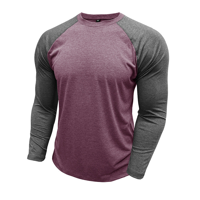 Herren Langarmshirt Sportlich Raglan Ärmel Modern