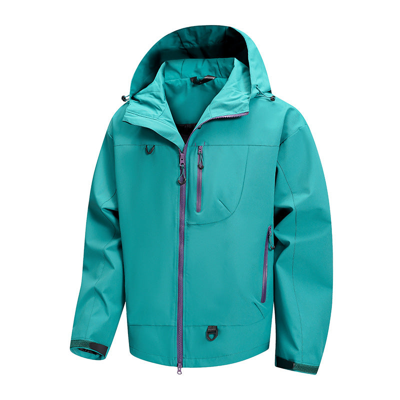 Herren Outdoor-Jacke Wasserdicht Verstellbares Kapuzen-System