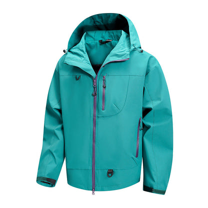 Herren Outdoor-Jacke Wasserdicht Verstellbares Kapuzen-System