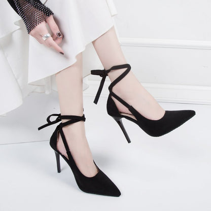 Damen High Heels Schuhe Elegant Schnürstiefel