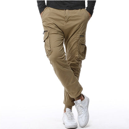 Herren Cargohose Bequem Elastisch Viel Taschen