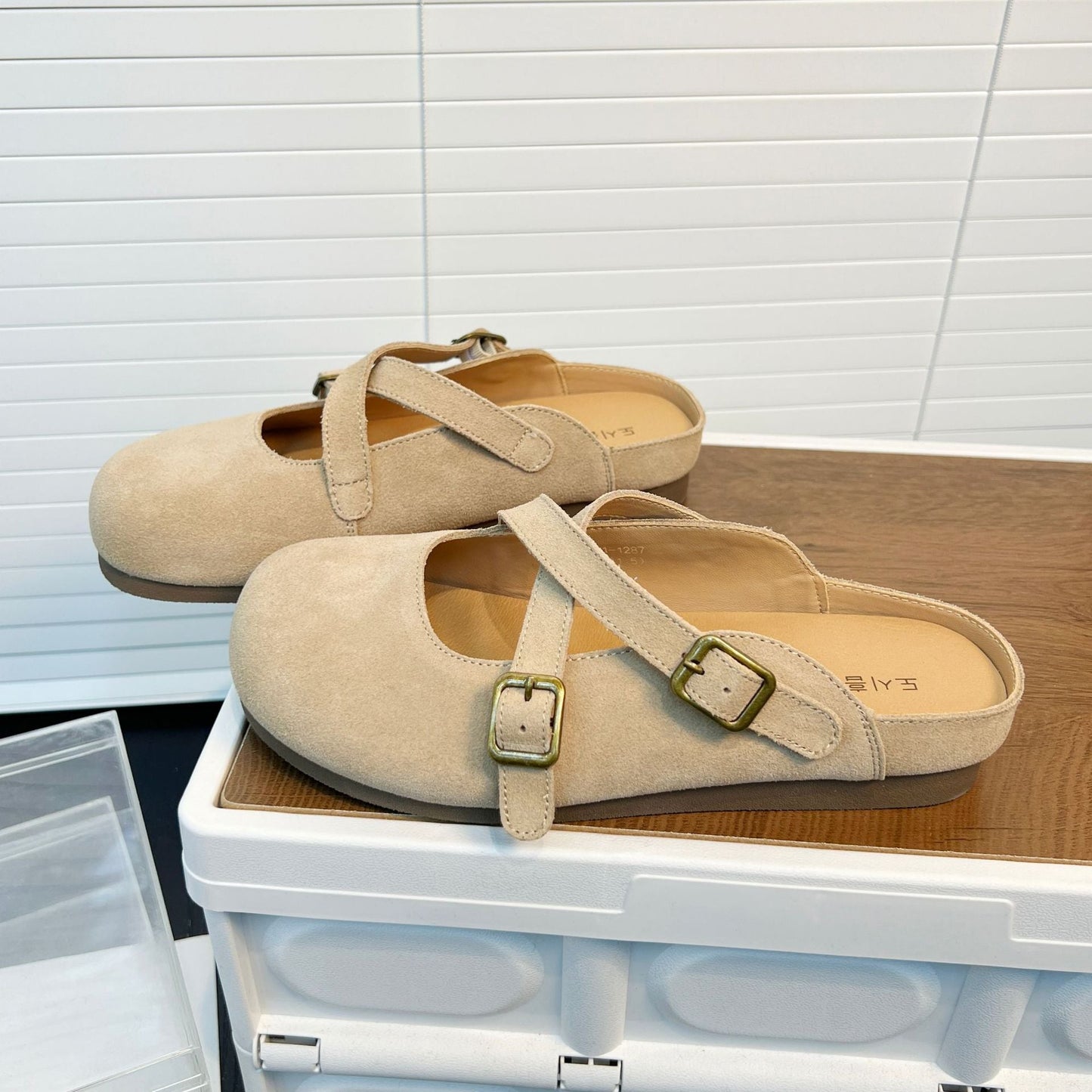 Damen Clogs Elegant Rutschfest Kreuzriemen Schuhe