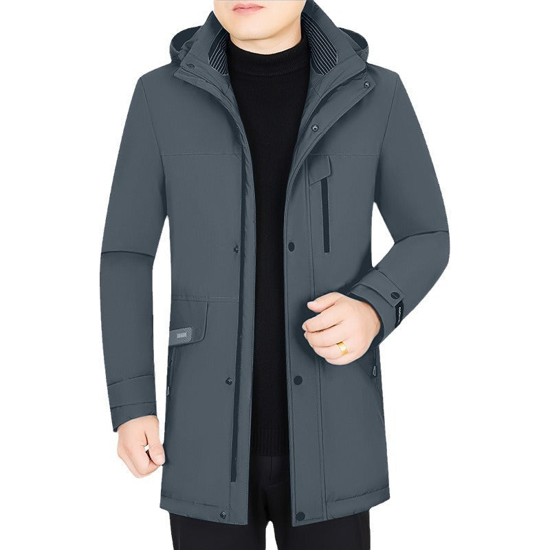 Wasserfeste Herrenjacke mit Kapuze und Thermofutter