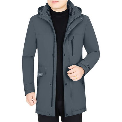 Wasserfeste Herrenjacke mit Kapuze und Thermofutter
