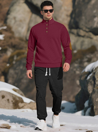 Herren Strickpullover Stehkragen Modern Knöpfe Bequem