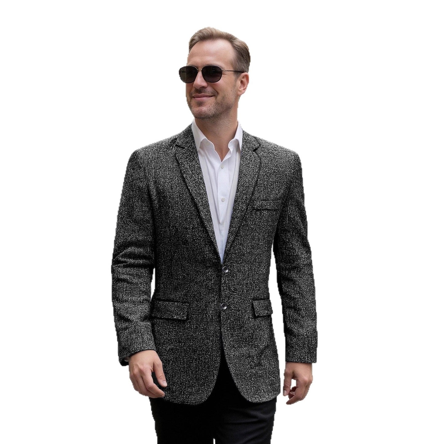Herren Blazer Elegant Strukturiert Freizeitjacke Modern
