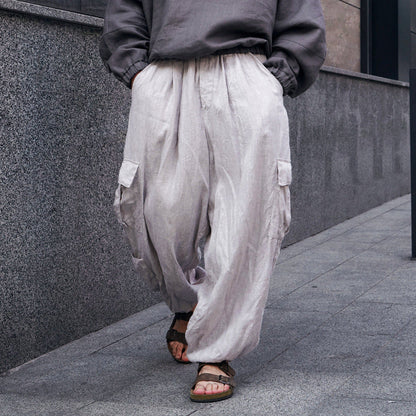 Herren Cargo-Hose aus Leinen atmungsaktiv bequem