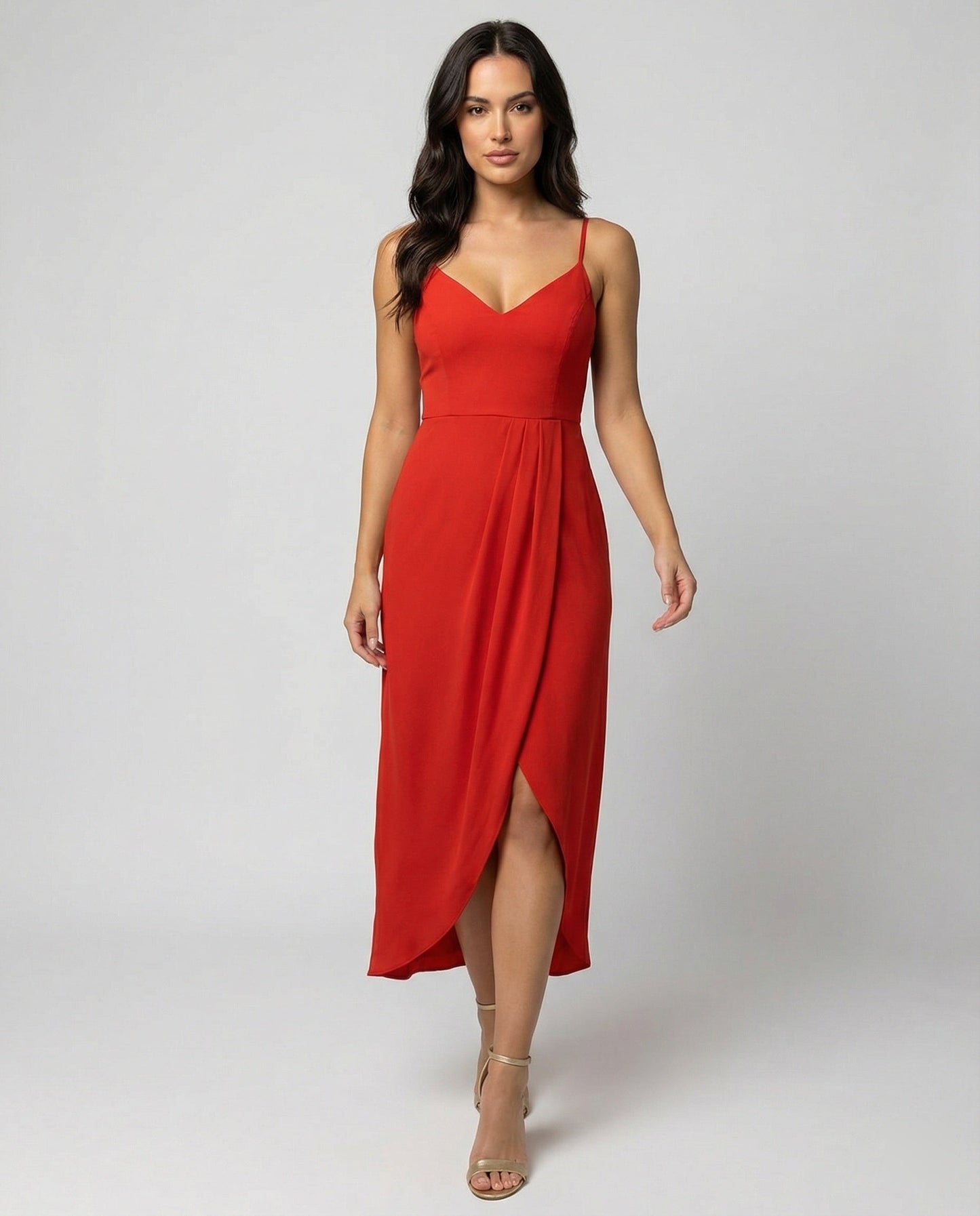 Damen Maxikleid Satin Wickelkleid Elegant - BerlinGlamour
