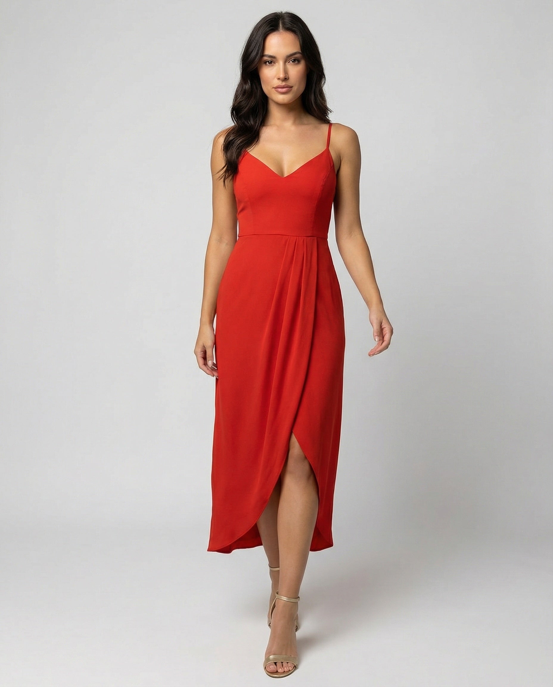 Damen Maxikleid Satin Wickelkleid Elegant - BerlinGlamour