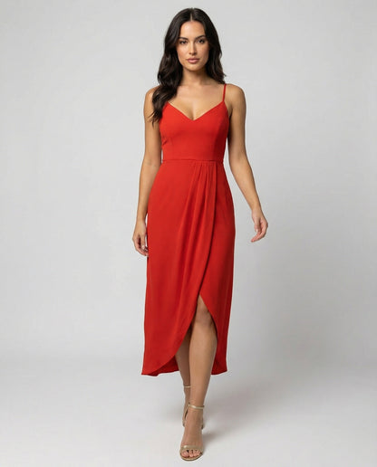 Damen Maxikleid Satin Wickelkleid Elegant - BerlinGlamour