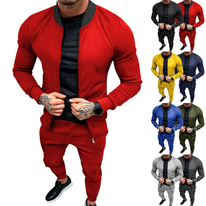 Herren Sportanzug Modern Stehkragen Reißverschlusstaschen - BerlinGlamour