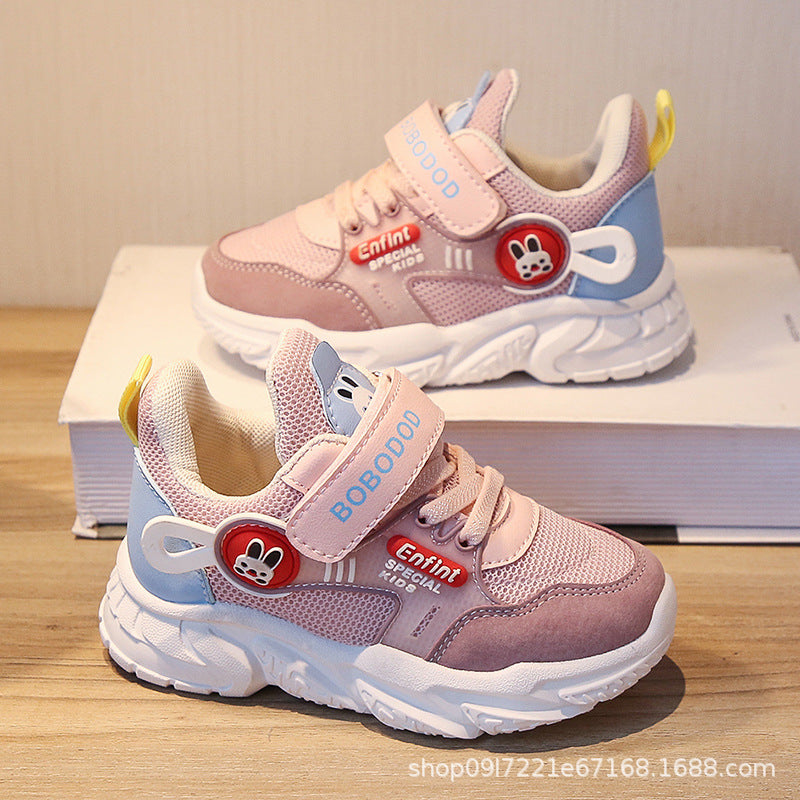 Damen Sneaker Sportlich Kinder Motiv Klettverschluss