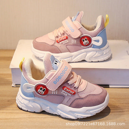 Damen Sneaker Sportlich Kinder Motiv Klettverschluss