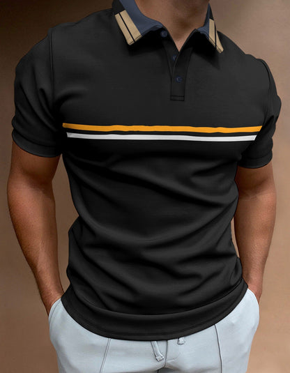Herren Poloshirt Farbkontrast Modern Urban Style