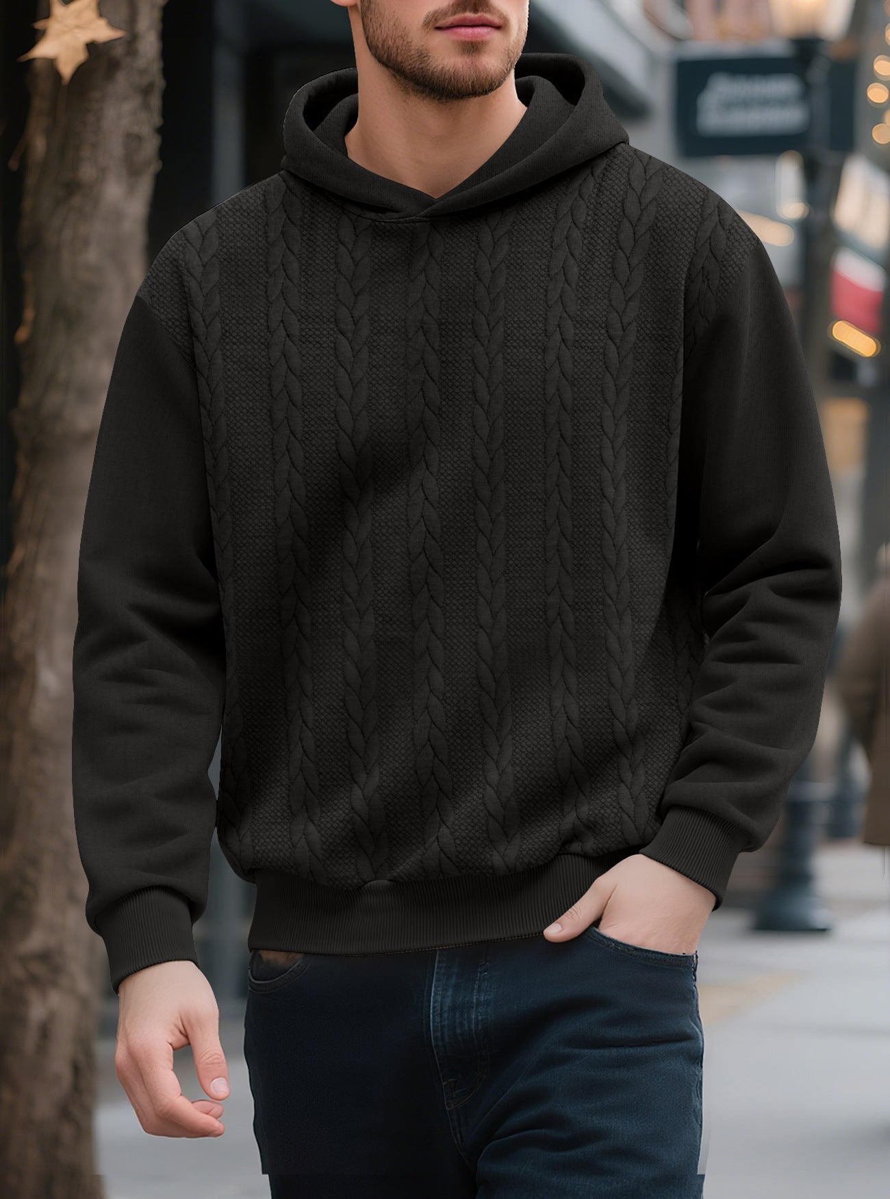 Herren Kapuzensweater Strick Modern Sportlich
