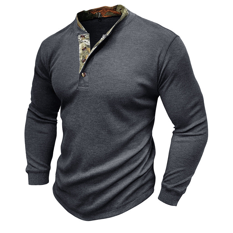 Herren Langarm-Shirt Modern Strukturiert Elegant