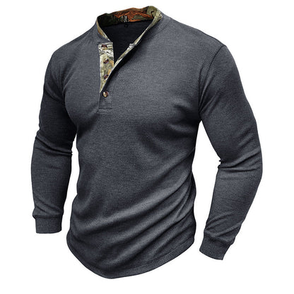 Herren Langarm-Shirt Modern Strukturiert Elegant