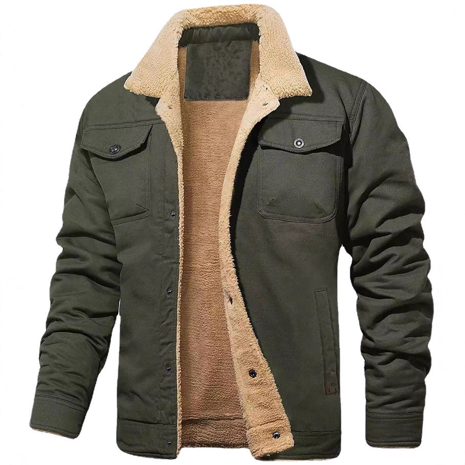 Herren Steppjacke gefüttert Warm mit Kapuze Outdoor