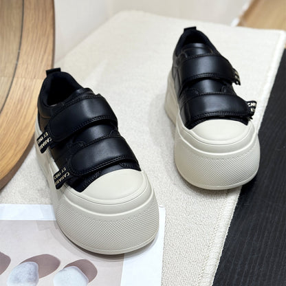 Damen Sneaker Plateau High Heel Klettverschluss Modern