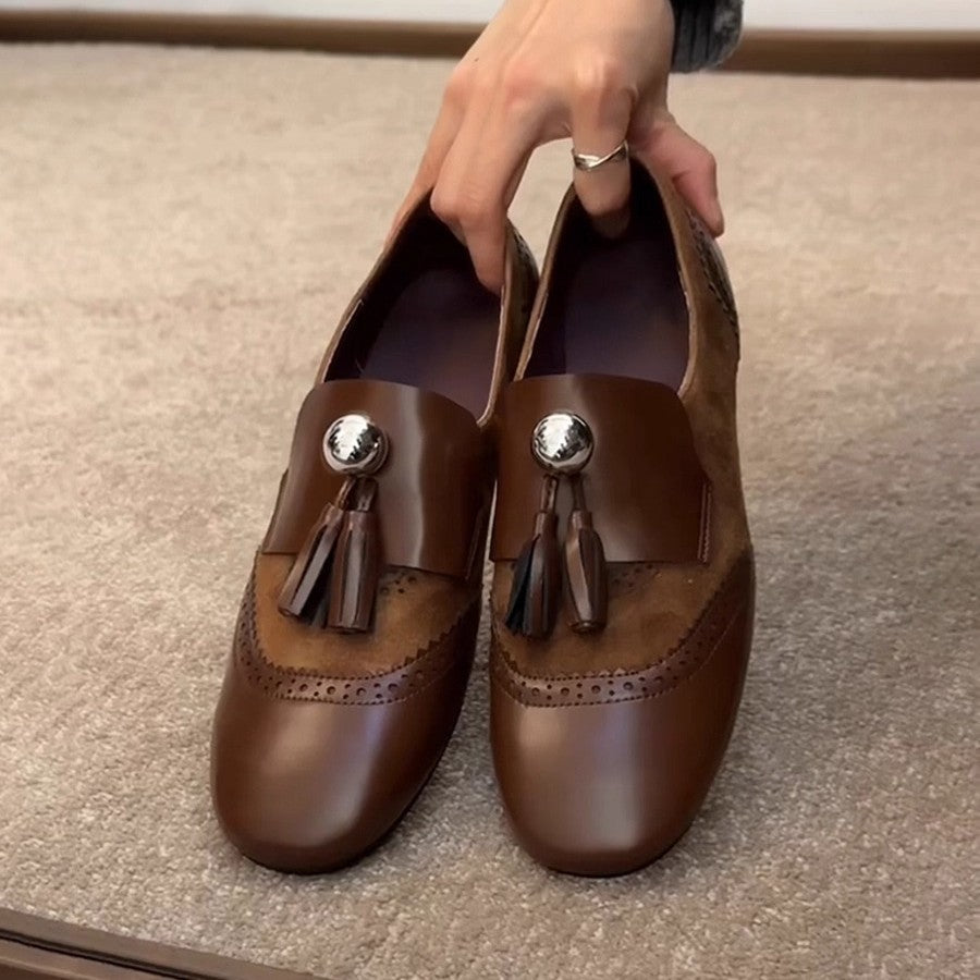 Damen Mokassins Edel Dekorativ Quasten Schuhe - BerlinGlamour