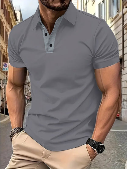 Herren Poloshirt Atmungsaktiv Modern mit Kragenakzent