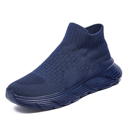Damen Sneaker Sportlich Elastisch Strick Optik