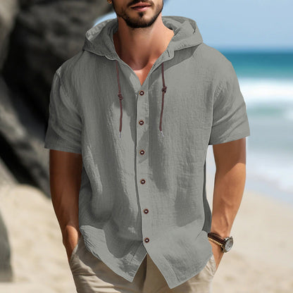 Herren Kapuzenhemd Kurzarm Modern Berlin Style