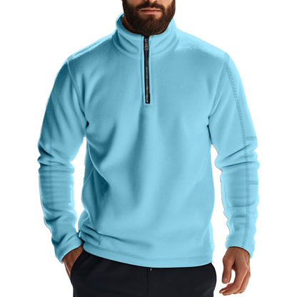 Herren Fleece-Pullover Kuschelig Half-Zip Hochkragen Warm