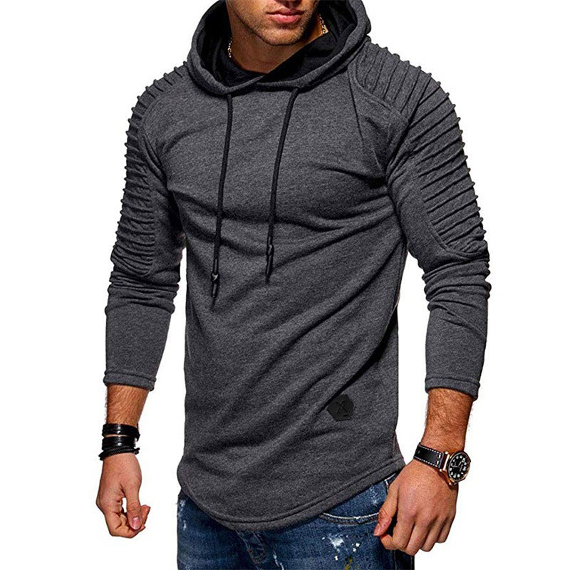 Herren Kapuzenshirt Modern Struktur Ärmel Trendig
