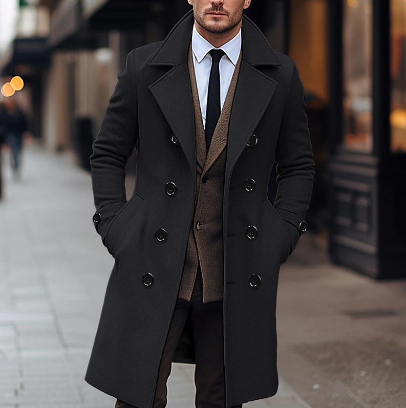 Herren Wollmantel Doppelgrund Warm Winter