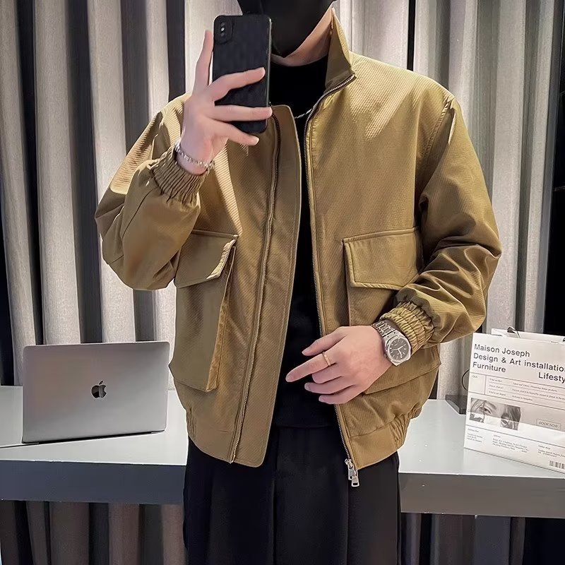 Herren Übergangsjacke Modisch mit Taschen Elastisch - BerlinGlamour