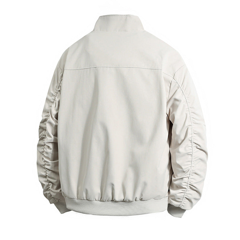 Herren Übergangsjacke Mit Kragen Reißverschlusstaschen Modern
