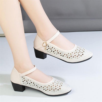 Damen Ballerinas Elegante Spitze Bequem Blockabsatz