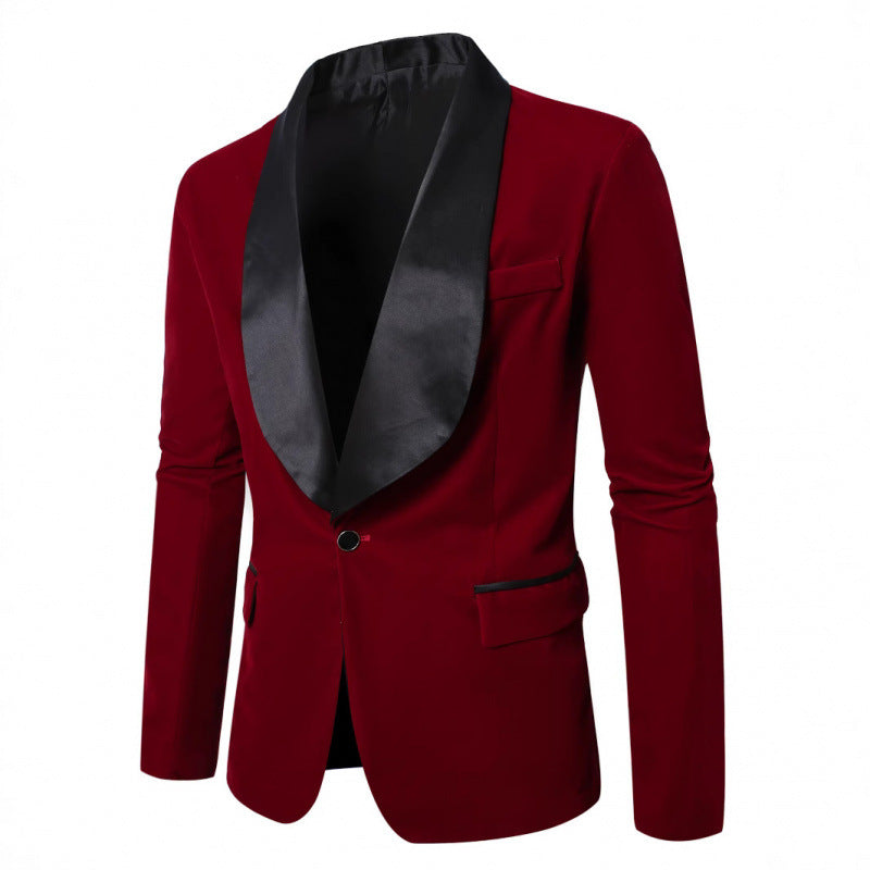 Herren Blazer Smoking Anzug Modern Satin Revers