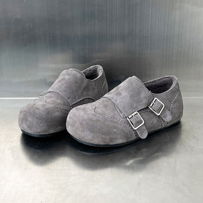 Damen Mokassins Weich Wildleder Schnallenverschluss Modern