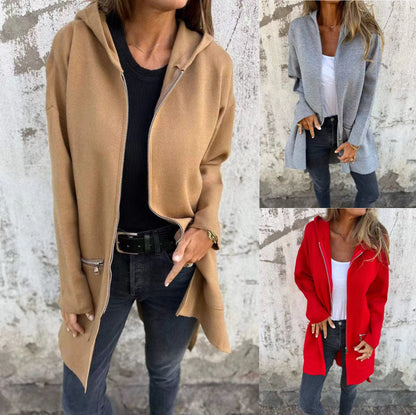 Stylische Damenjacke mit Kapuze Warm und Gemütlich - BerlinGlamour