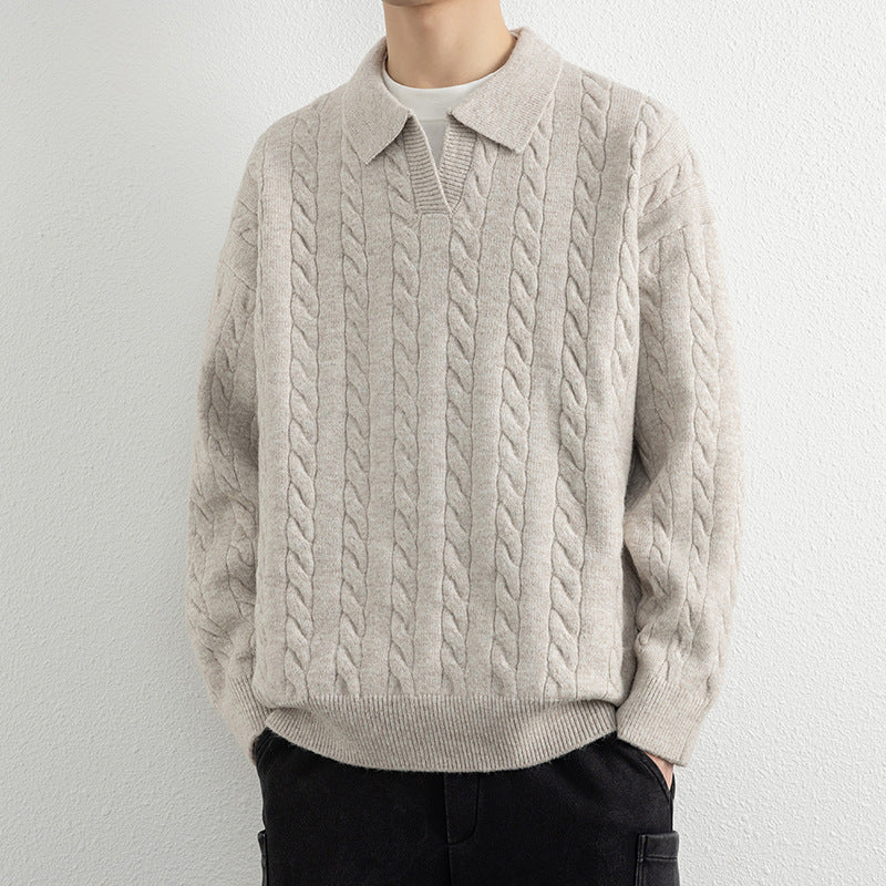 Herren Strickpullover Klassisch Nautisch Kabelmuster