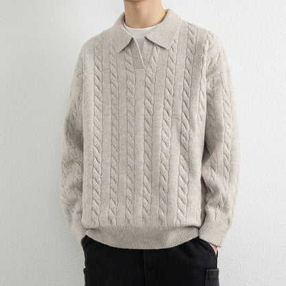 Herren Strickpullover Klassisch Nautisch Kabelmuster
