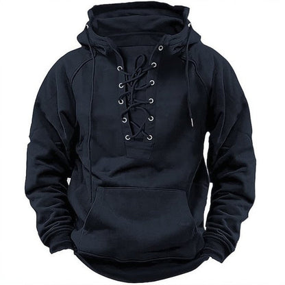 Herren Kapuzenpullover Schnürdesign Modern Streetwear