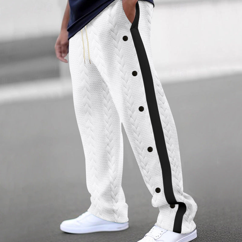 Herren Freizeithose Sportlich Elastisch Mit Knopfverschluss