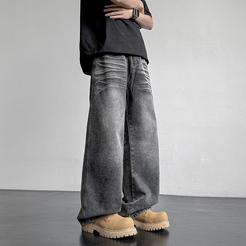 Unisex Denim-Hose Weit Bequem Einzigartig Berlin Style