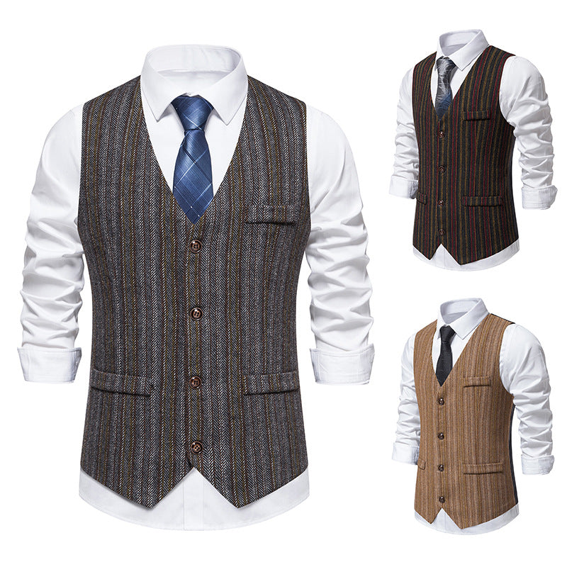 Herren Anzugweste Elegante Strukturmuster Slim Fit