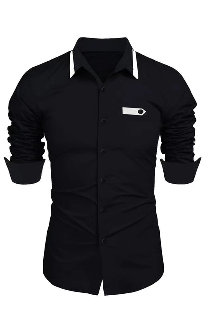 Elegantes Langarmhemd Herren mit Kontrastknöpfen Modern