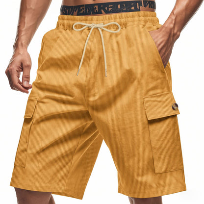 Herren Cargo Shorts Bequem Mit Kordelzug und Taschen